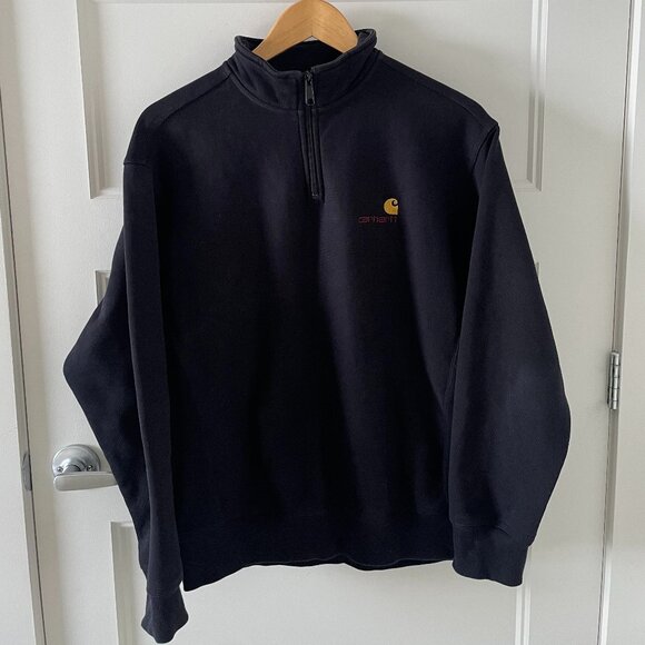 Carhartt WIP Other - Carhartt WIP Mens Half Zip American Script Sweat Top Black - Excellent Condition